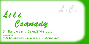 lili csanady business card